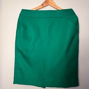 J Crew Green pencil skirt midi